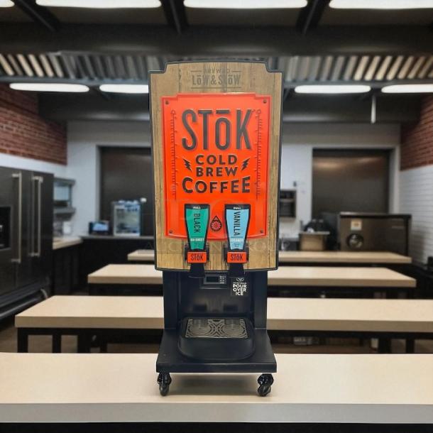Stōk CreaMiser 230 cold brew coffee dispenser, fully tested, working, 110V, dual spouts for black and vanilla flavors.