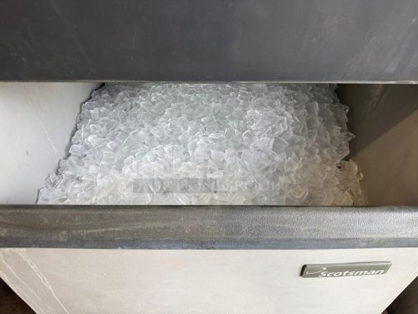 Blue Air BLMI-850A _BA126 ice machine, excellent condition, fully tested, 850lb capacity. Open ice bin visible.