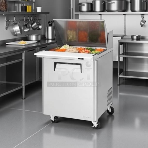 Turbo Air MST-28-N stainless steel refrigerated sandwich prep table, 28", 1 door, great condition, fully tested.