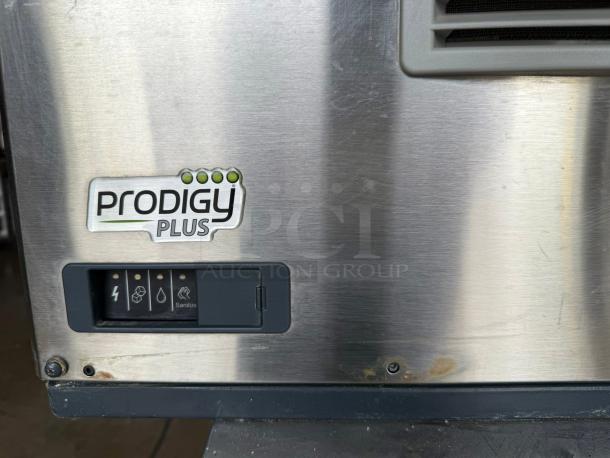 Scotsman C0530SA-1 Prodigy Plus ice machine, stainless steel, air-cooled, 500lb capacity, fully tested and working, Prodigy Plus label visible.