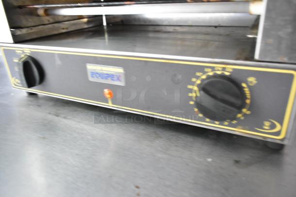 Cooking appliance with EquipEx label, featuring temperature dial and settings for various cooking modes. Silver surface, in good condition.