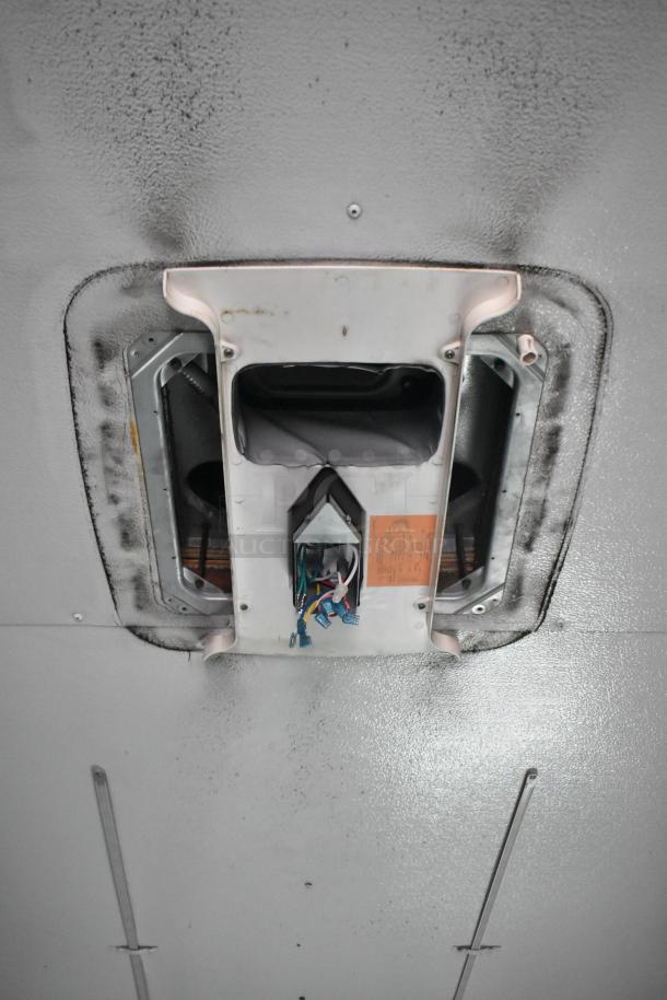 Ceiling view of 2020 Goodees Food Trailer with exposed wiring and vent area, showcasing interior detailing and condition.