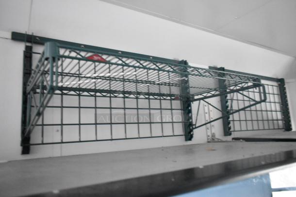 Wire shelving installed in a 2020 Goodees food trailer, suitable for storage and organizing kitchen essentials.