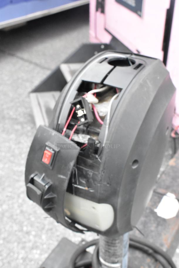 Damaged component of 2020 Goodees Food Trailer. Exposed wires and broken casing. Inspection advised before purchase.