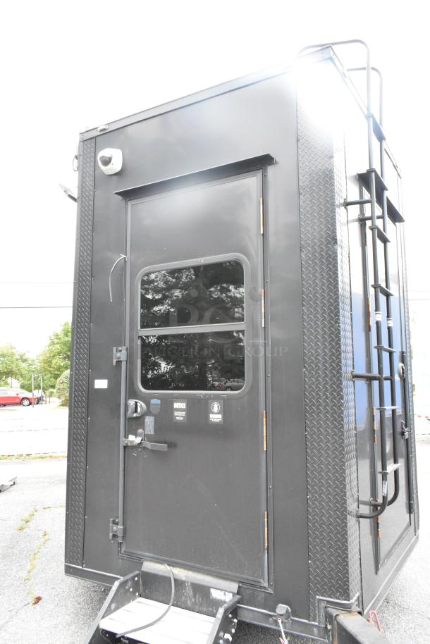 2020 Southern Dimensions Group Trailer, black exterior, clear title, GVWR 6,350 KG. Features include side ladder and security camera.