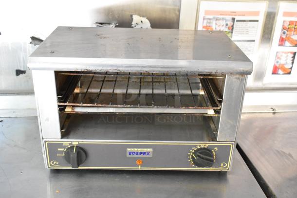 Sodir-Rollergrill Equipex countertop oven, used condition, with dials for temperature control. Stainless steel finish.