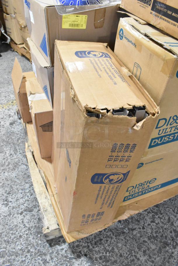 16 brand new scratch-and-dent boxes with ladles, colander, Camwear bins. Boxes show minor wear.