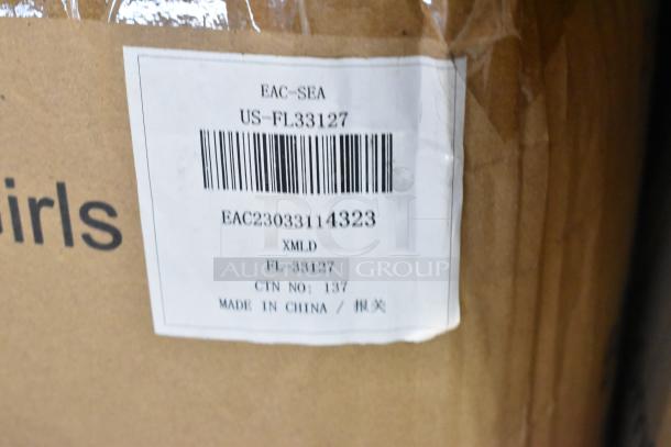 Cardboard box label reading "EAC-SEA US-FL33127 EAC23033114323 XMLD FL-33127 CTN NO: 137 MADE IN CHINA." Box contains 24 items.