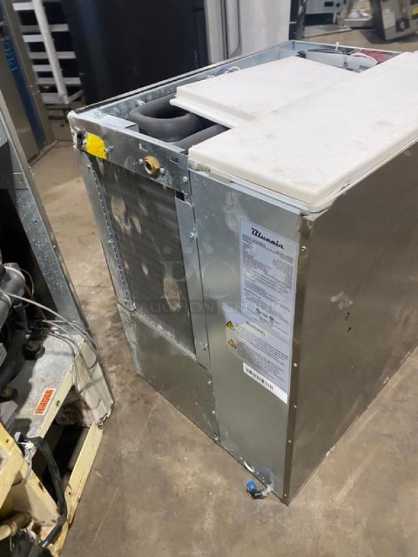 Blue Air model BLMI-300A commercial ice maker, stainless steel, electric, air-cooled, crescent style, 115V 1 Phase.