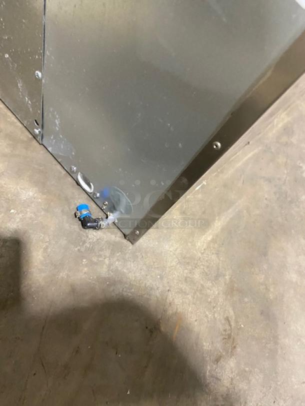 Stainless steel Blue Air BLMI300A ice machine, cresent style, 115V, air-cooled, late model 2024, commercial use.