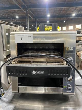 Star Manufacturing Holman QCS260HC conveyor toaster, stainless steel, 208V, 1 phase, on legs, used condition.