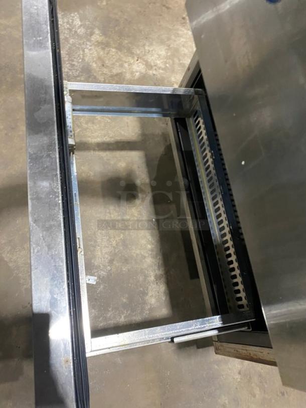 Turbo Air Super Deluxe stainless steel 2-drawer refrigerated worktop cooler, Model TWR-28SD-D2-N, with open drawer.