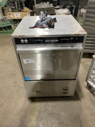 Jet-Tech F18DP undercounter dishwasher, stainless steel, Energy Star certified, with peg rack, 220V 1 Phase, SN: 192981570.