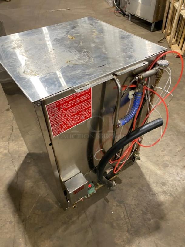 Jackson DishStarHT undercounter high-temp dishwasher, stainless steel, 208/230V 1 Phase, on legs, SN: 17F336218.