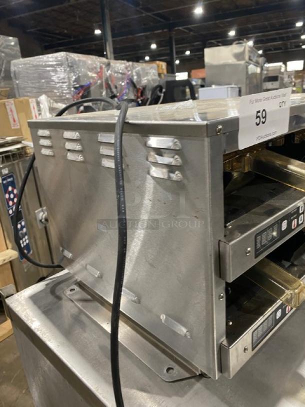 Carter Hoffmann stainless steel warming unit, model M223S-2T, free-standing, electric, 120V, 1 phase. Serial number 793948-082022.