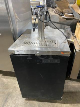 Micromatic Commercial Black Single Door Refrigerated Kegerator! With Stainless Steel Worktop! With Single Tower Triple Tap Dispenser! Model: MDD-23 SN: 14063872M! 115V 1 Phase! - Item #1205295