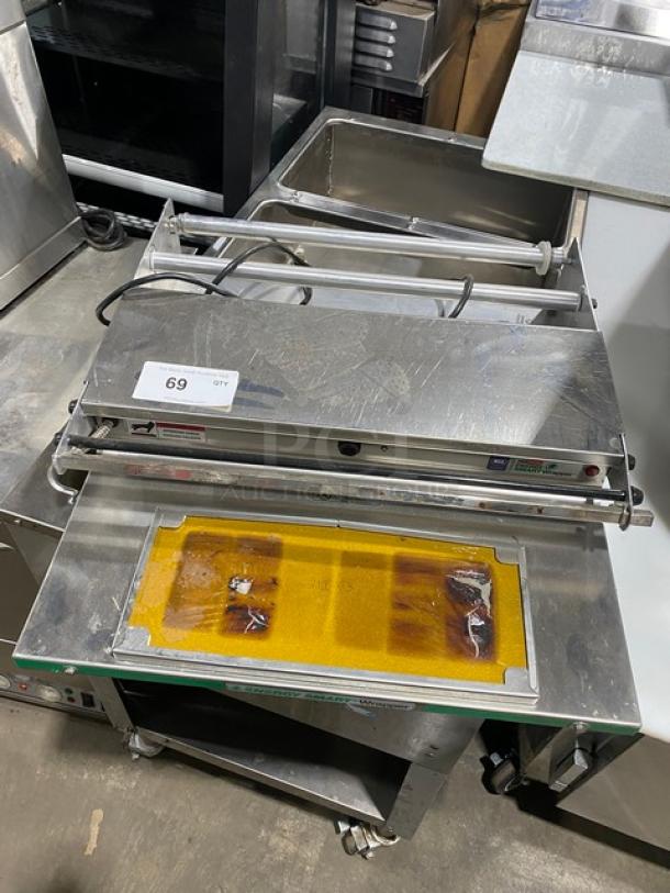 Heat Seal 700ESD commercial stainless steel electric wrapper, 120V, tabletop model. Features energy-smart design, SN: 2110O0097.