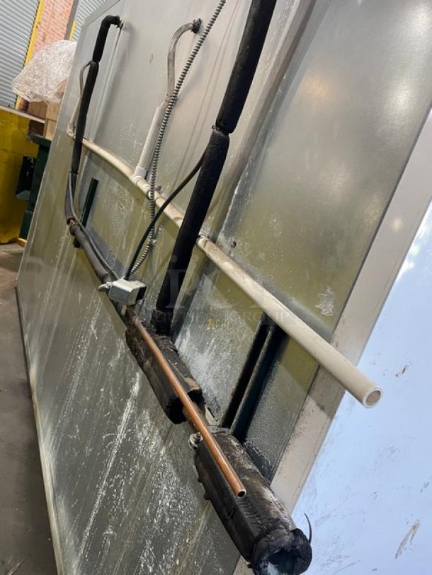Marc Refrigeration stainless steel 5 glass door freezer, Model GDL-5, features poly-coated wire racks. SN: 100809, 120/220V, 1 Phase.
