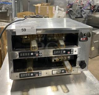 Carter Hoffmann stainless steel electric warming unit, model M223S-2T, two compartments, control knob, good condition.