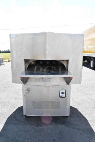 Stainless steel Wood Stone WS-MS-6-RFG-IR-W-NG pizza oven, floor style, natural gas powered, commercial use.