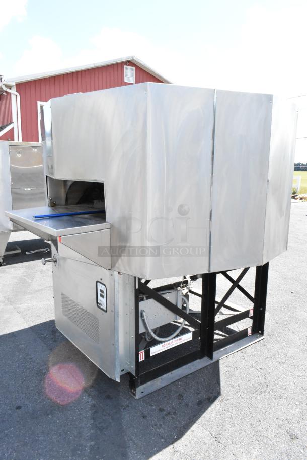 Wood Stone WS-MS-6-RFG-IR-W-NG stainless steel pizza oven, commercial, natural gas, floor model, excellent condition.
