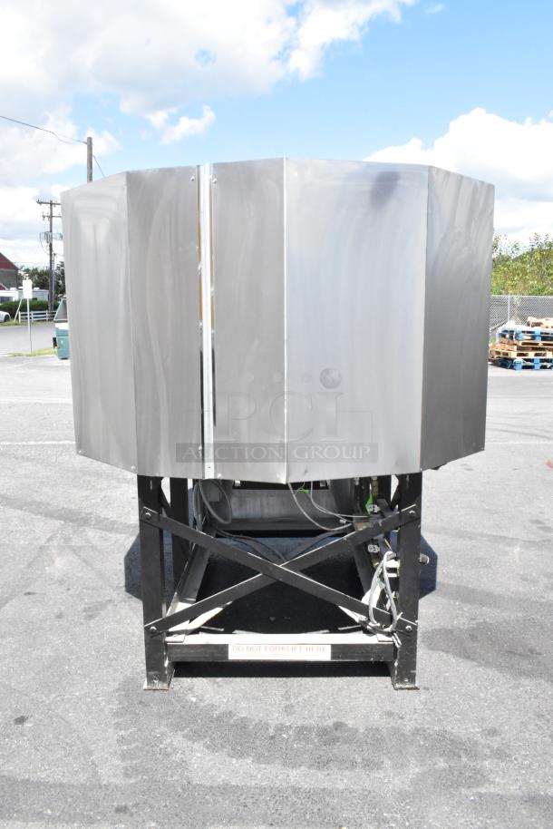 Wood Stone WS-MS-6-RFG-IR-W-NG stainless steel, natural gas commercial pizza oven, featuring durable construction.