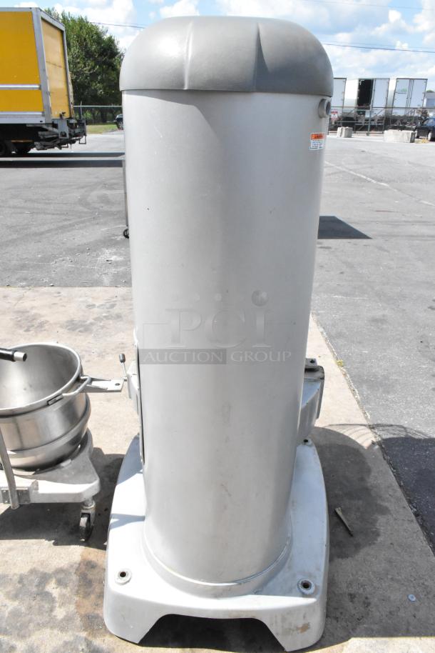 Hobart Legacy HL800 dough mixer, metal, with two bowls, dolly, guard, paddles, and whisks. 200-240V, 3 phase.