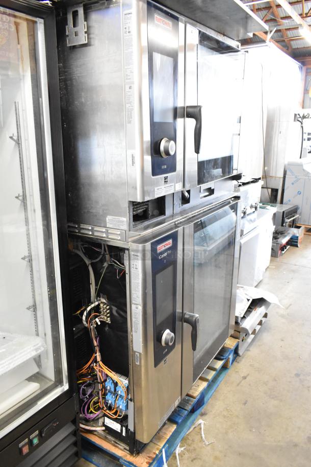 Two 2021 Rational iCombiPro convection ovens, stainless steel, electric, 440/480V, 3-phase, commercial use.
