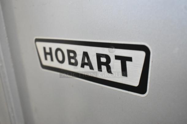 Hobart M802 metal commercial mixer logo on equipment. Includes stainless steel bowl, guard, paddle, whisk. 200V, 3-phase.
