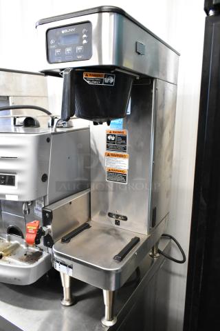 2020 Bunn ICB SH stainless steel commercial coffee machine, hot water dispenser, poly brew basket, 120/208V, 1 phase.
