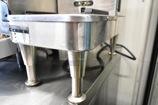 2020 Bunn ICB SH stainless steel coffee machine with hot water dispenser. Features poly brew basket, 120/208V, 1 phase.