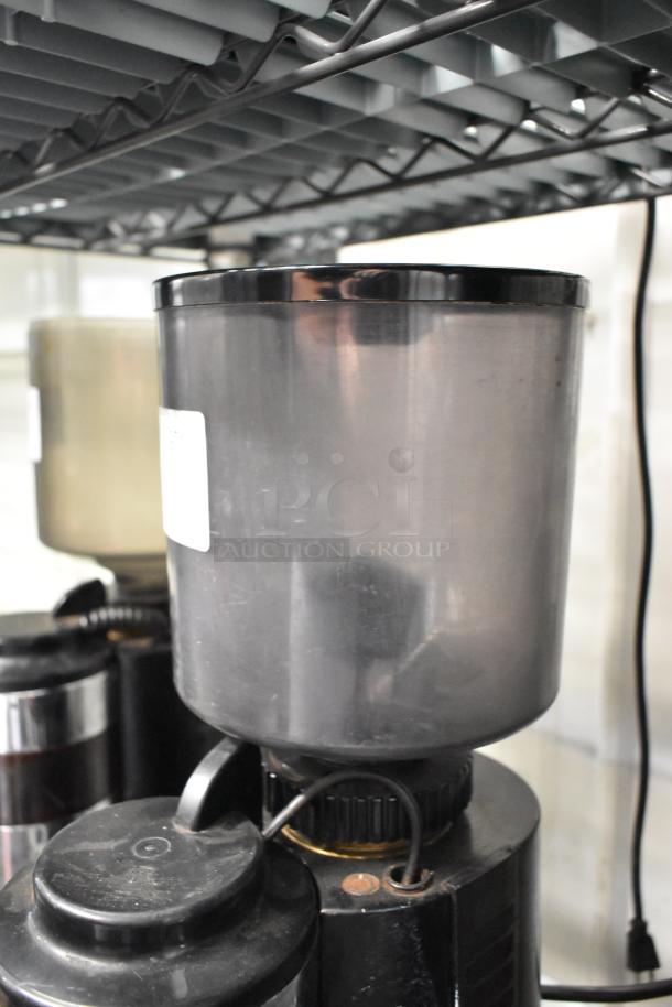 Rossi RR45 metal commercial countertop espresso bean grinder, 115 volts, 1 phase, in used condition.