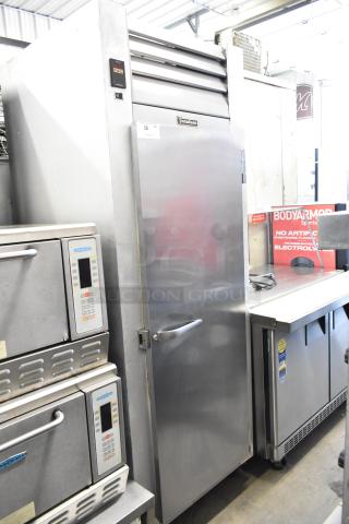 Traulsen G10010 Stainless Steel Commercial Single Door Reach In Cooler w/ Poly Coated Racks on Commercial Casters. 115 Volts, 1 Phase. - Item #1205237