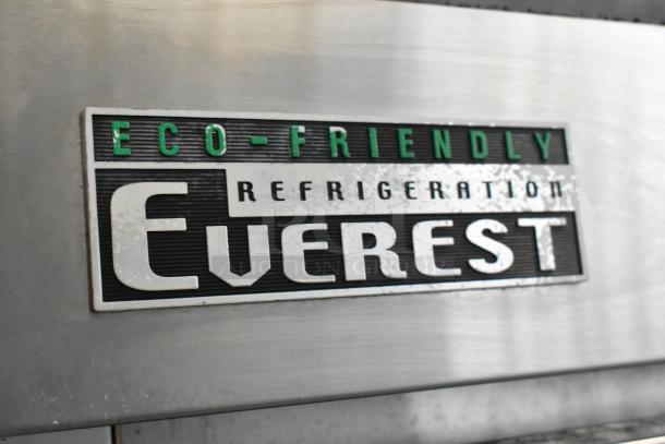Everest ESR1 stainless steel cooler with eco-friendly label. Features poly coated racks, on casters, 115V, 1-phase.
