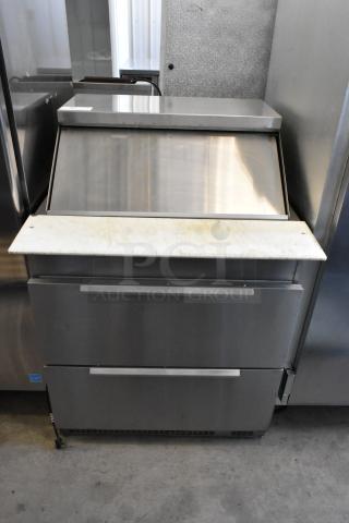 Randell 941452D7 Stainless Steel Commercial Sandwich Salad Prep Table Bain Marie w/ 2 Drawers on Commercial Casters. 115 Volts, 1 Phase. - Item #1205242