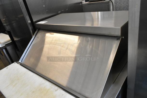 Randell 941452D7 stainless steel prep table, bain marie, 2 drawers, commercial casters, 115V, 1 phase, robust condition.