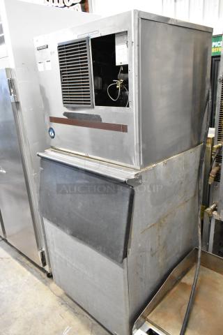 Hoshizaki KML-631MAH Stainless Steel Commercial Ice Head on Commercial Ice Bin. 208-230 Volts, 1 Phase. - Item #1205338