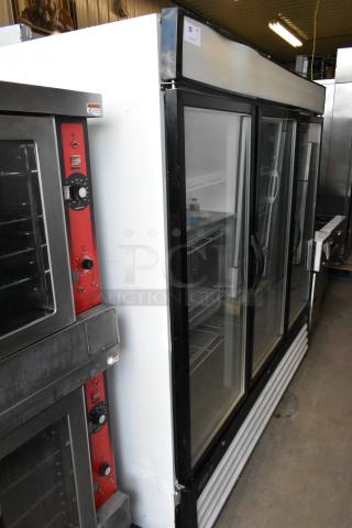 Kool-It KGF-72 Metal Commercial 3 Door Reach In Cooler Merchandiser w/ Poly Coated Racks. 115 Volts, 1 Phase. - Item #1205340