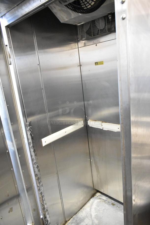 Baxter RP100 stainless steel commercial roll-in rack proofer, 208/240V, 1 phase, electric. Interior view, fair condition.