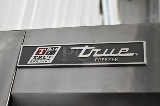 2017 True T-19F commercial freezer, stainless steel, single door, 115V, clean condition. True logo visible.