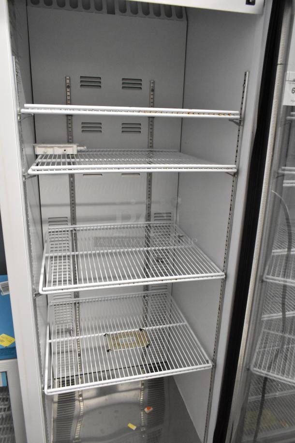2019 Habco SE18 commercial cooler, single door, poly-coated racks, 115 volts, 1 phase, metal interior, excellent condition.