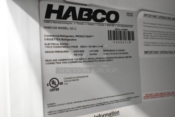 Habco SE12 Metal Single Door Cooler Merchandiser, 115V, 1 Phase, with Poly Coated Racks. Model: SE12.