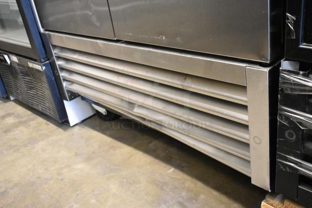 2025 True T-35-HC Stainless Steel Commercial 2 Door Reach-In Cooler with poly-coated racks, shown in used condition.