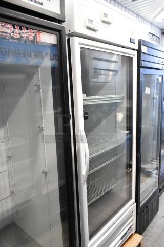 2021 True TSCI-600R-G-PH Metal Commercial Single Door Reach In Cooler Merchandiser w/ Poly Coated Racks. 115 Volts, 1 Phase. - Item #1205357