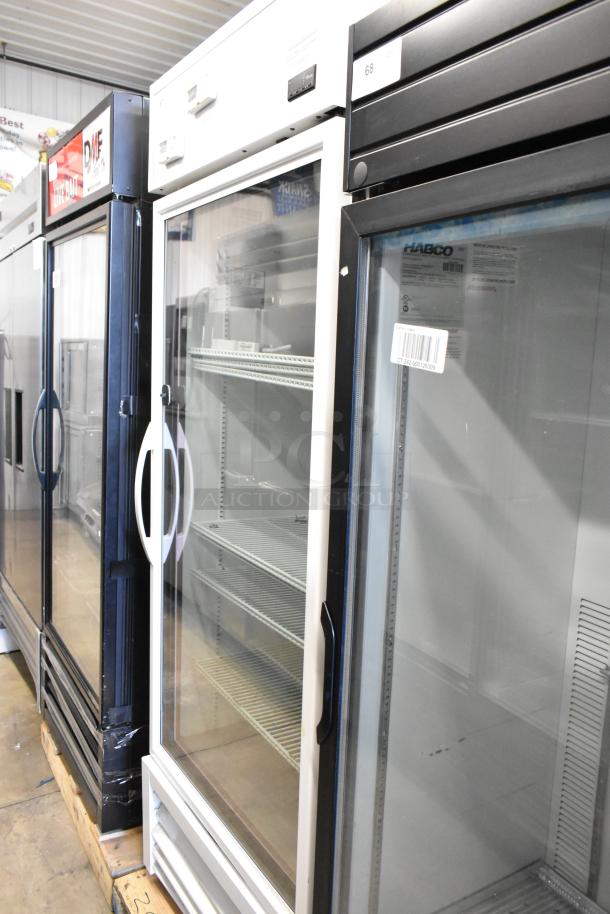 2021 True TSCI-600R-G-PH single door cooler merchandiser, metal, glass door, poly-coated racks, 115V, 1 phase.