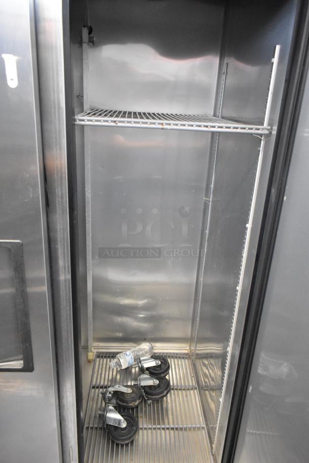 2016 True T-35 2 Door Reach-In Cooler, stainless steel, poly-coated racks, 115 volts, 1 phase, includes casters.