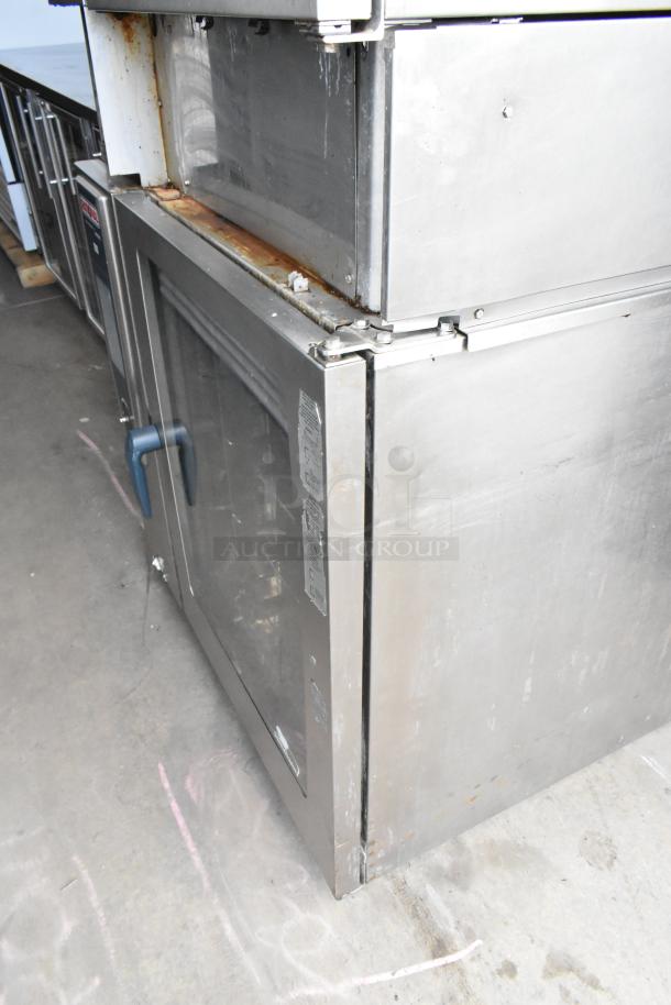 Two Rational SelfCookingCenter 5Senses iCombiPro ovens, stainless steel, used condition, visible wear and rust.