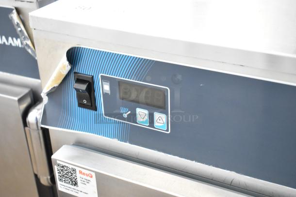Alto Shaam 750-S heated holding cabinet, stainless steel, commercial casters, digital controls, 120V, minor exterior wear.