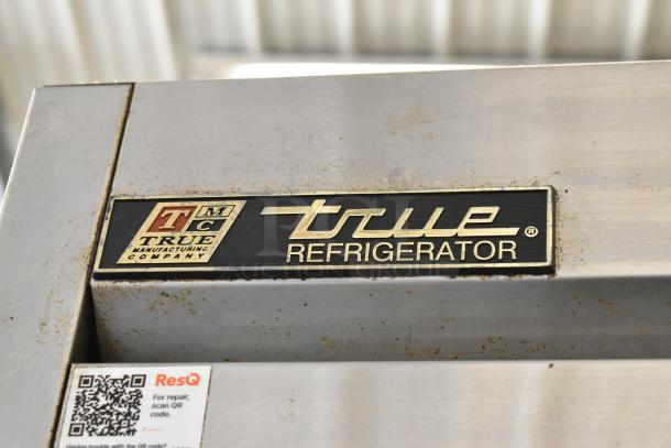 True T-23 stainless steel cooler, single door, on casters. Features True label. 115V, 1 phase.