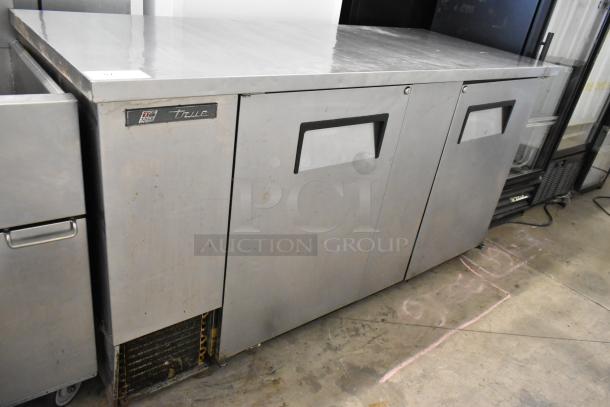2016 True TBB-3-S stainless steel 2-door back bar cooler, commercial use, visible wear, 115V, 1 phase.